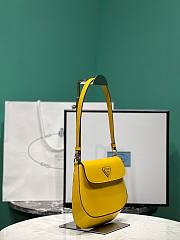 Prada Cleo Brushed Shoulder Bag Yellow 23x4x17cm - 6