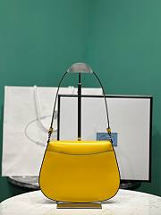 Prada Cleo Brushed Shoulder Bag Yellow 23x4x17cm - 5