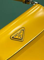 Prada Cleo Brushed Shoulder Bag Yellow 23x4x17cm - 3