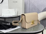 Celine Triomphe Bag In Shiny Calfskin Beige 22x16.5x7cm - 6