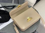 Celine Triomphe Bag In Shiny Calfskin Beige 22x16.5x7cm - 5