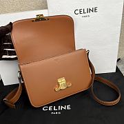 Celine Triomphe Bag In Shiny Calfskin Brown 22x16.5x7cm - 3