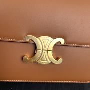 Celine Triomphe Bag In Shiny Calfskin Brown 22x16.5x7cm - 2