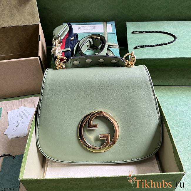 Gucci Blondie Medium Top Handle Bag Green 29x22x7cm - 1