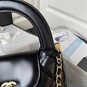 Chanel Flap Bag With Top Handle Black Lambskin 22cm - 6