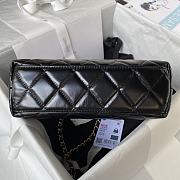 Chanel Flap Bag With Top Handle Black Lambskin 22cm - 4