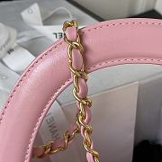 Chanel Flap Bag With Top Handle Pink Lambskin 22cm - 2