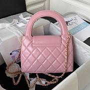 Chanel Flap Bag With Top Handle Pink Lambskin 22cm - 4