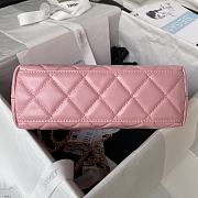 Chanel Flap Bag With Top Handle Pink Lambskin 22cm - 3