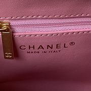 Chanel Flap Bag With Top Handle Pink Lambskin 22cm - 5