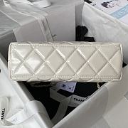 Chanel Flap Bag With Top Handle White Lambskin 22cm - 4