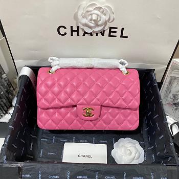 Chanel Medium Classic Flap Bag Lambskin Pink Gold 25cm