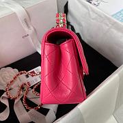 Chanel Camellia Embossed With Top Handle Bag Pink 21cm - 2