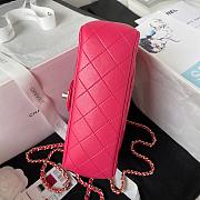 Chanel Camellia Embossed With Top Handle Bag Pink 21cm - 3