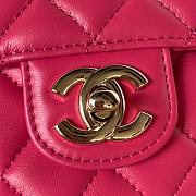 Chanel Camellia Embossed With Top Handle Bag Pink 21cm - 6