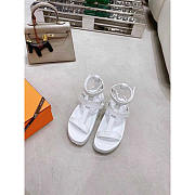 Hermes Enid Leather Gladiator Sandals White - 1
