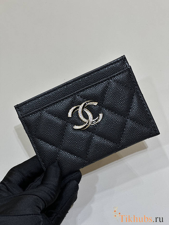 Chanel Wallet Black Caviar 11x7cm - 1