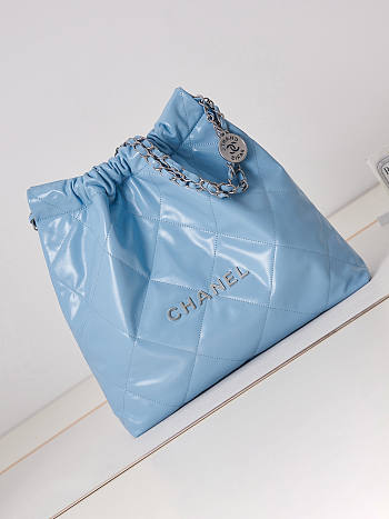 Chanel 22 Handbag Blue 38x42x8cm