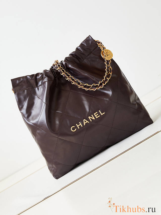 Chanel 22 Handbag Dark Brown 38x42x8cm - 1