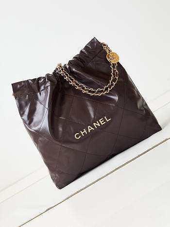 Chanel 22 Handbag Dark Brown 38x42x8cm