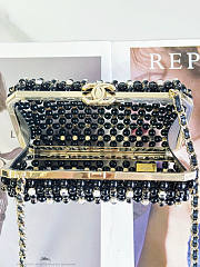 Chanel Evening Bag Glass Pearls Black 11x17x7cm - 2