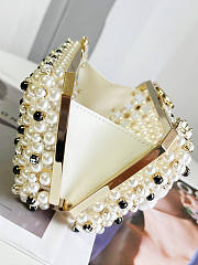 Chanel Evening Bag Glass Pearls White 11x17x7cm - 4