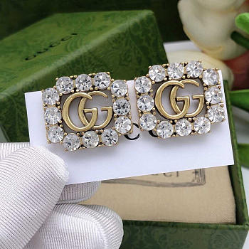 Gucci Crystal Earrings Gold