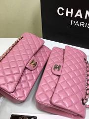 Chanel Medium Flap Bag Lambskin Pink 25cm - 3