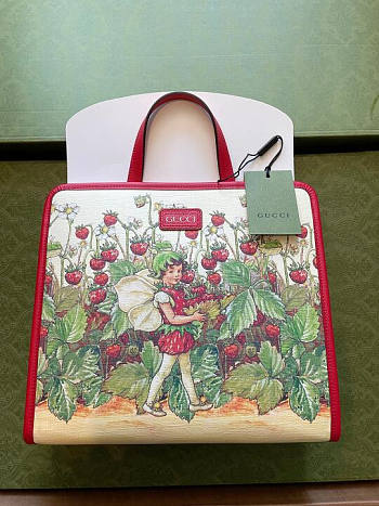 Gucci Tote Bag Red Strawberry Fairy 28x26x9cm