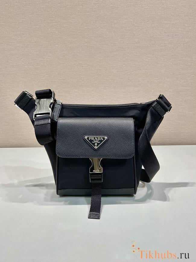 Prada Re-Nylon Saffiano Leather Shoulder Bag 20x16x2.5cm - 1