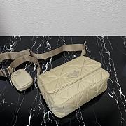 Prada Padded Re-Nylon Shoulder Bag Beige 24x17.5x8.5cm - 3