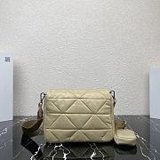 Prada Padded Re-Nylon Shoulder Bag Beige 24x17.5x8.5cm - 2