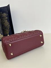 Dior Small Lady Bag Red Wine 20cm - 6