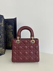 Dior Small Lady Bag Red Wine 20cm - 2