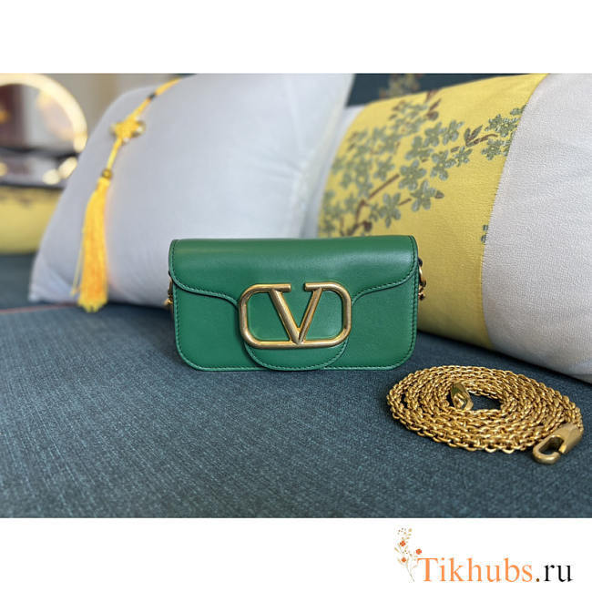 Valentino Loco Small Chain Shoulder Bag Green 20x11x5cm - 1