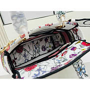 Dior Medium Lady D-LITE Bag White Multicolor Florilegio 24cm - 6