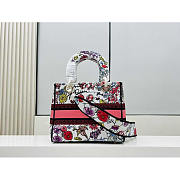 Dior Medium Lady D-LITE Bag White Multicolor Florilegio 24cm - 5