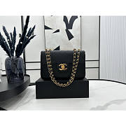 Chanel Flap Bag Black Gold 30x21x8cm - 1