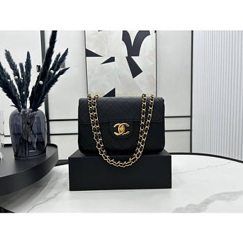 Chanel Flap Bag Black Gold 30x21x8cm