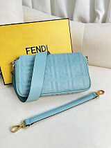 Fendi Baguette Blue Leather Bag 27x15x6cm - 4