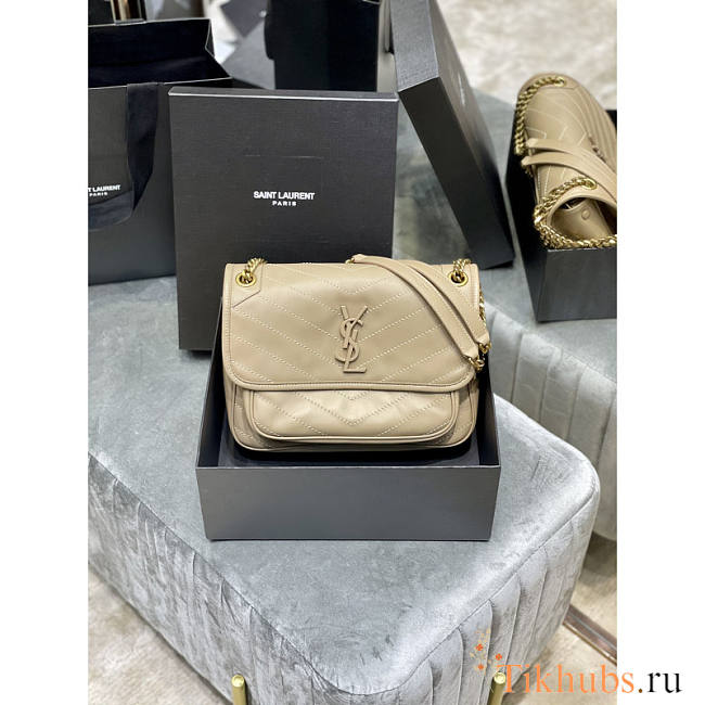 YSL Niki Medium Bag Beige 28x20.5x8.5cm - 1