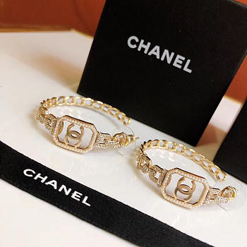 Chanel Diamond Metal Earrings