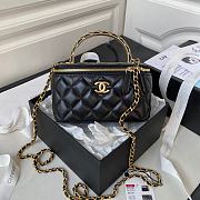 Chanel Clutch With Strap Black Lambskin Gold 9.5x17x8cm - 1