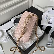 Chanel Clutch With Strap Pink Lambskin Gold 9.5x17x8cm - 6