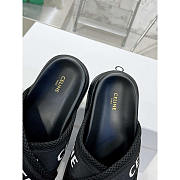 Celine Block Slide In Mesh Textile With Celine Jacquard Black  - 5