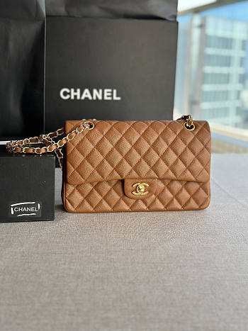 Chanel Flap Bag Caviar Gold Caramel 25cm