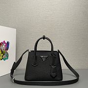 Prada Double Leather Mini Bag Black 25x18.5x12.5cm - 1