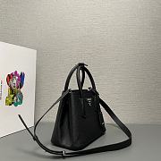 Prada Double Leather Mini Bag Black 25x18.5x12.5cm - 5