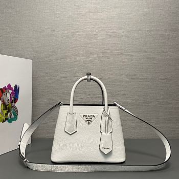 Prada Double Leather Mini Bag White 25x18.5x12.5cm