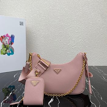 Prada Re-Edition 2005 Saffiano Leather Bag Pink 22x18x6cm